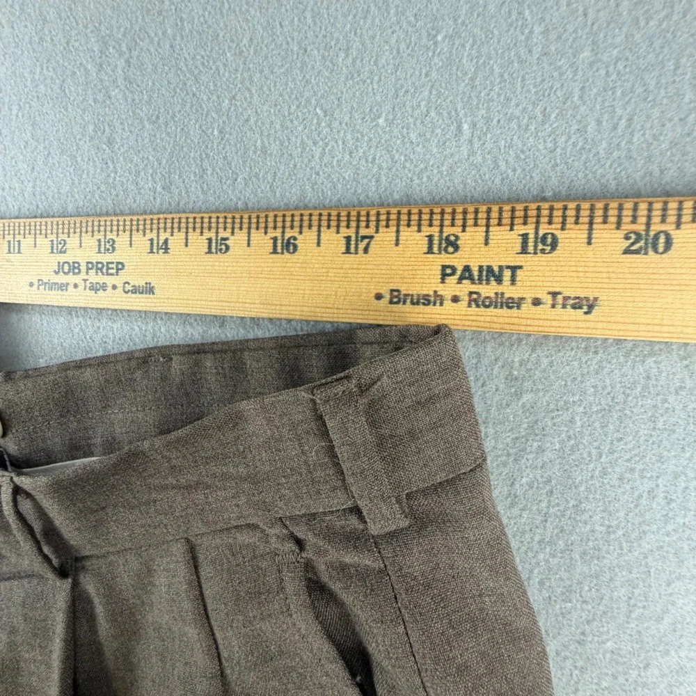 Lands End Mens 40 Wool Dress Pants Brown Straight Leg Cuffed Made in USA Vintage